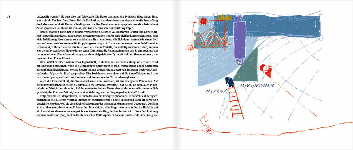 Buch Sisyphos | Auf der Suche nach dem Sinn, Seite 78 und 79 mit Illustration